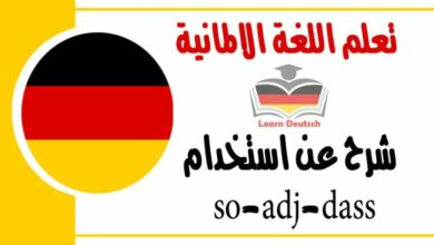 شرح عن استخدام so-adj-dass في اللغة الالمانية