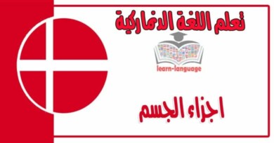 اجزاء الجسم في اللغة الدنماركية