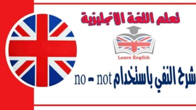 شرح النفي باستخدام no أو not في اللغة الانجليزية