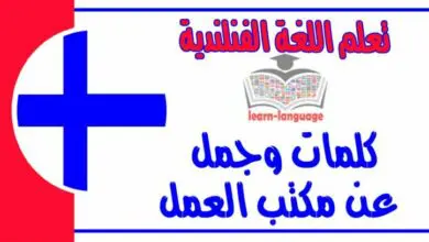 كلمات وجمل عن مكتب العمل في اللغة الفنلندية 