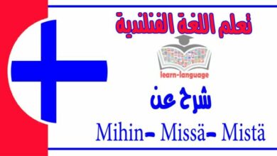 شرح عن Mihin- Missä- Mistä في اللغة الفنلندية