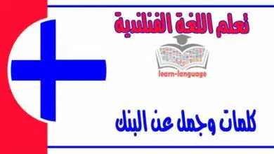 كلمات وجمل عن البنك في اللغة الفنلندية 