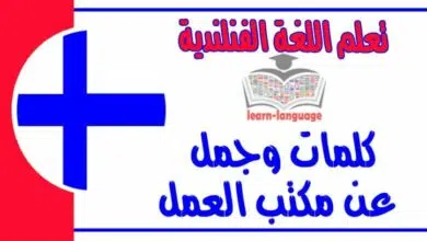 كلمات وجمل عن مكتب العمل في اللغة الفنلندية 