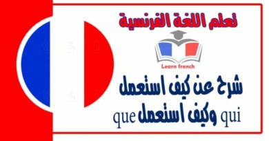 شرح عن كيف استعمل qui وكيف استعمل que في اللغة الفرنسية 