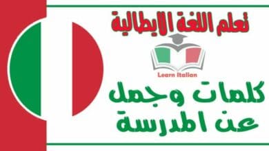 كلمات وجمل عن المدرسة في اللغة الايطالية