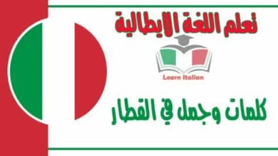 كلمات وجمل في القطار في اللغة الايطالية 