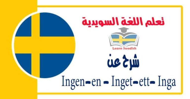 شرح عن Ingen-en - Inget-ett- Inga في اللغة السويدية 