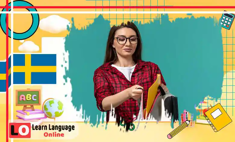 استخدام håller på att للتعبير عن الفعل المستمر في السويدية