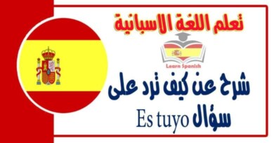 شرح عن كيف ترد على سؤال Es tuyo في اللغة الاسبانية 