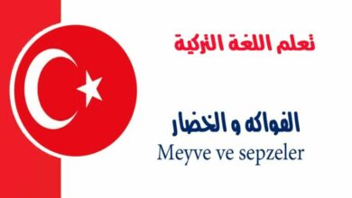 الفواكه و الخضار Meyve ve sepzeler في اللغة التركية