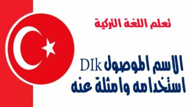 الاسم الموصول DIk  في اللغة التركية استخدامه وامثلة عنه